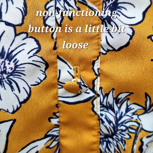 Eliza J Floral Fit & Flare Midi Dress Women's 8 Flutter Sleeve Pockets Retro - Picture 7 of 16